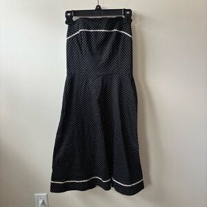 White House Black Market Black and White Polka Dot Strapless Dress